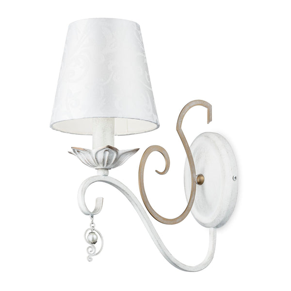 Lampada da parete Elegant in Metallo Monile Bianco con Oro acquista