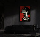 Stampa con LED su Tela Psyco 60x3,5x90 cm in Tela e Plastica e MDF Multicolor      