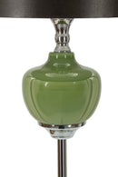 Lampada da Terra Eva One Ø40x160 cm in Vetro e Ferro e Tessuto Verde e Grigio      