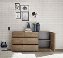 Madia Design Moderno 1 Anta 3 Cassetti Jupiter 182x44x90 cm Noce Mercure