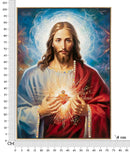 Dipinto su Tela Laccato Jesus con Cornice 72x4x102 cm in Pino e Tela e Plastica      