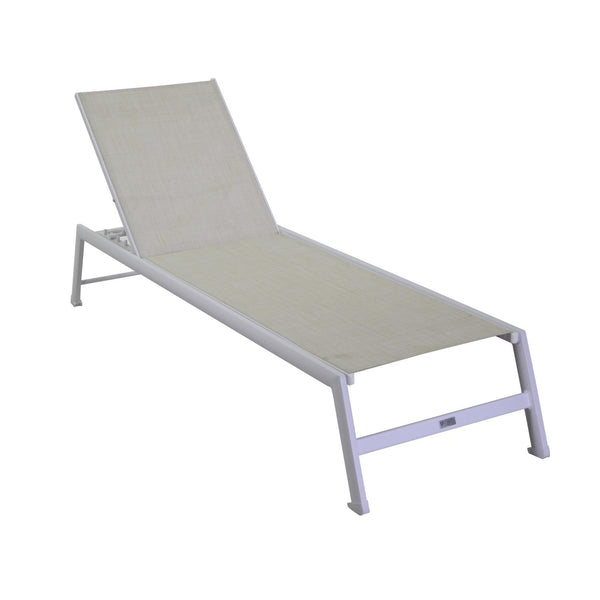 sconto Lettino Prendisole da Giardino 195x55xh31 cm in Alluminio Cleveland Bianco