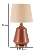 Lampada da Tavolo Rosenthal Ø35,5x65 cm in Vetro e Ferro e Tessuto Marrone e Oro      