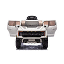 Macchina Elettrica per Bambini Ford Raptor 12V con Telecomando Bluetooth Luci LED e Tappetini Inclusi Bianco