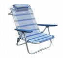 Spiaggina con Braccioli Regolabile 65x67x83 h cm in Alluminio e Textilene Blu