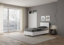 Letto Singolo Demas Testata Dritta  Bianco Frassino Varie Misure