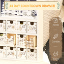 Calendario Avvento di Natale a forma di Libro 22x9x30 cm con Scritte e Motivi a Tema Bianco