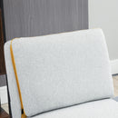 Poltroncina Imbottita 58x75x85 cm in Tessuto Grigio e Giallo