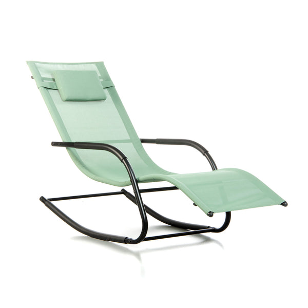 prezzo Sedia Sdraio a Dondolo da Giardino Rocking Sky 147,5x62x89 cm in Textilene Verde