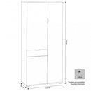 Armadio 3 Ante 1 Cassetto 75x38x174 h cm in Truciolare bilaminato Rovere grigio