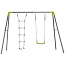 Parco Giochi Altalena e Scala per Bambini da Giardino in Metallo 