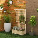 Fioriera da Giardino 90x45x183 cm con Traliccio per Piante Rampicanti in Legno Naturale      
