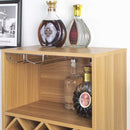 Mobile Bar Cantinetta per 8 Bottiglie Vino 51x28x63 cm Porta Calici in Legno Marrone      