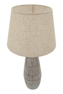 Lampada da Tavolo Resina Hanoi Ø35x69,5 cm in Resina e Ferro e Tessuto Multicolor      