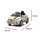 Macchina Elettrica per Bambini Fiat 500 12V 30W con Telecomando Luci e Suoni Bianco  