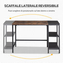 Scrivania da Ufficio 120x60x76 cm 2 Ripiani in Metallo e Truciolare Marrone e Nero
