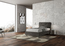 Letto 1 Piazza E Mezzo Imbottito in Microfibra Appia Large Grigio Varie Misure