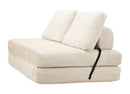 Divano Letto Faster Bianco 150x100x80 cm in Spugna e Poliestere Bianco      