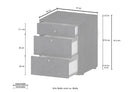 Cassettiera 3 Cassetti 47x45x61,2 cm Selina Report Grigio  