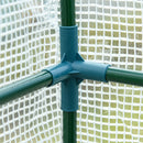 Serra Addossata a 3 Livelli 200x100x215 cm con Porte e Finestre Avvolgibili in PE e Acciaio Verde e Bianco      
