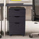 Cassettiera Portadocumenti da Ufficio 34x40x60,5 cm 3 Cassetti  Nera