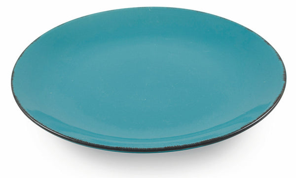sconto Set 6 Piatti Piani Ø27x3 cm in Gres Villa d'Este Home Tivoli Baita Glazed Turchese