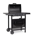Barbecue a Gas 3 Bruciatori 109,5x51x98,7h cm Accensione Piezoelettrica in Acciaio Louis Nero