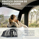 Tenda Tunnel 2-4 Persone 480x300x213 cm Camera da Letto Zona Giorno Impermeabile in Fibra di Vetro e Poliestere Blu Navy      