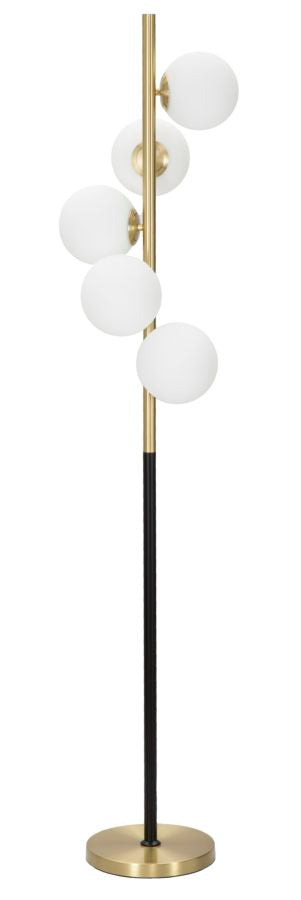 Lampada da Terra Glamy Dark Ø30x160 cm in Ferro e Vetro Oro, Nero e Bianco online