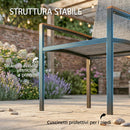 Set 3 Pezzi Bistrò 2 Sedie in Rete e Tavolo in Acciaio e Texteline Grigio Melange      