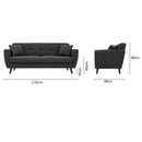 Divano 2 Posti 130x80x68 cm in Tessuto Ocra