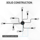 Lampadario a Soffitto Moderno da Soffitto 8 Luci E27 105x74x11 cm  Nero