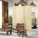 Paravento Separè 4 Pannelli da Interno 180x1,6x180 cm in Bambù di Rattan