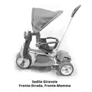 Triciclo a Spinta Seggiolino Reversibile per Bambini Kidfun Classic Rosso e Blu