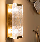 Lampada da Muro Oblin 36x15x10 cm in Vetro e Ferro Oro e Naturale      