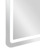 Specchio da Muro LED Simple Rett, 60x3,5x80 cm in Specchio Argento      