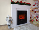 Camino Elettrico da Pavimento 85x95x30 cm Effetto Fiamma 2000W Arthur & Cristina Bianco