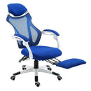 Sedia da Gaming Ergonomica Girevole e Reclinabile con Poggiapiedi Blu 