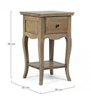 Comodino 1 Cassetto 35x35x59 cm in Legno