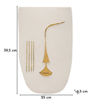 Decorazione Murable Mumbasa 26x6,5x39,5 cm in Ceramica Bianco e Oro      