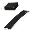 Rampa per Cani Pieghevole 158x43,5x2,5 cm in MDF e Alluminio Nero