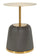 Tavolinetto Egle Grigio Ø40x55 cm in Metallo e PU Grigio e Oro