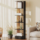 Libreria Moderna Salvaspazio 45x21x170 cm a 5 Ripiani in Legno Marrone e Nero      