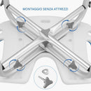 Sgabello da Doccia per Anziani e Disabili 44x39x42,5–52,5 cm Piedi Antiscivolo Blu      