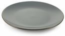 Set 6 Piatti Piani Ø26,5x2,5 cm in Gres Villa d'Este Home Tivoli Royal Passion Grigio Scuro