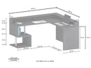 Scrivania Angolare a Giorno 180x160x60x92,5h cm Esse Bianco Lucido  