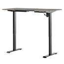 Scrivania con Regolazione Altezza Elettrica 140x70x72-116 cm in Metallo e Truciolare Teak e Nero