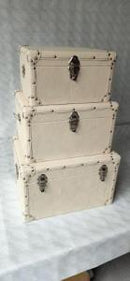 Set 3 Baule in Similpelle crema 
