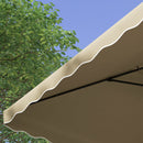 Ombrellone da Giardino Decentrato Doppio Tetto 2.5x2.5m Base a Croce Cachi