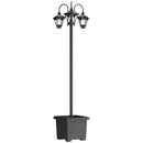 Lampione da Giardino Solare 52x52x185 cm con Altezza Regolabile IP44 Impermeabile in Acciaio Inox Nero      